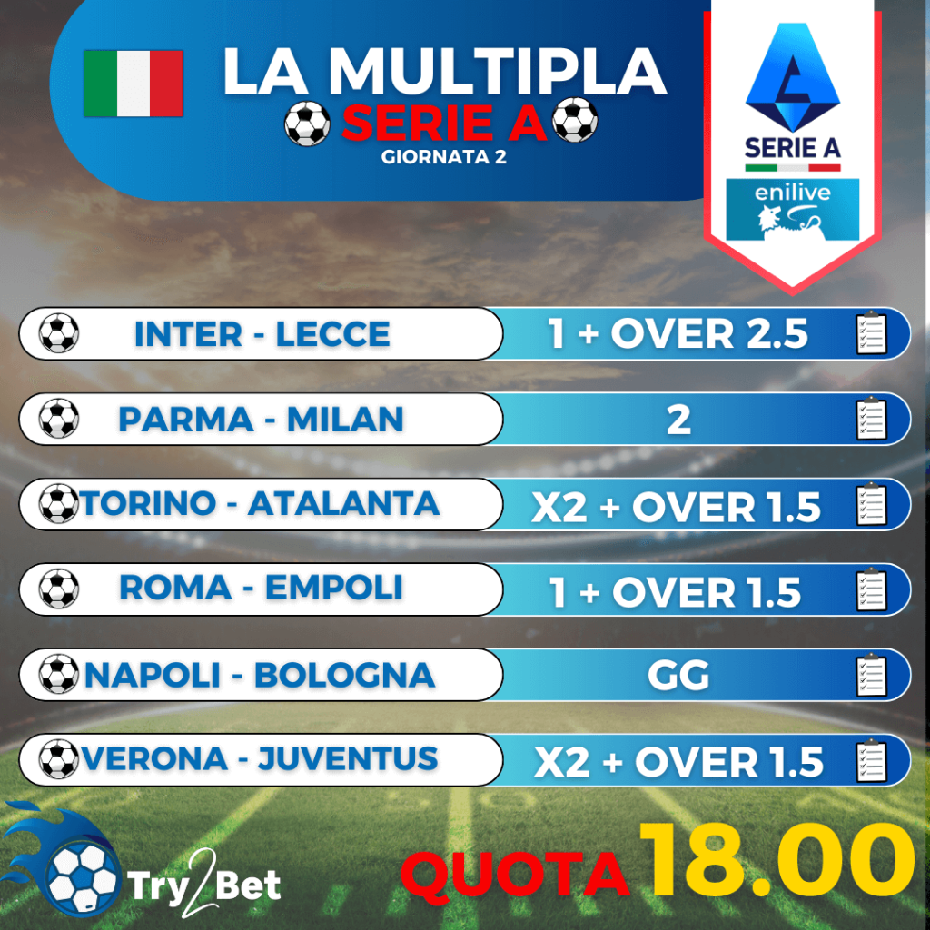 multipla serie a 2° giornata 2024-2025