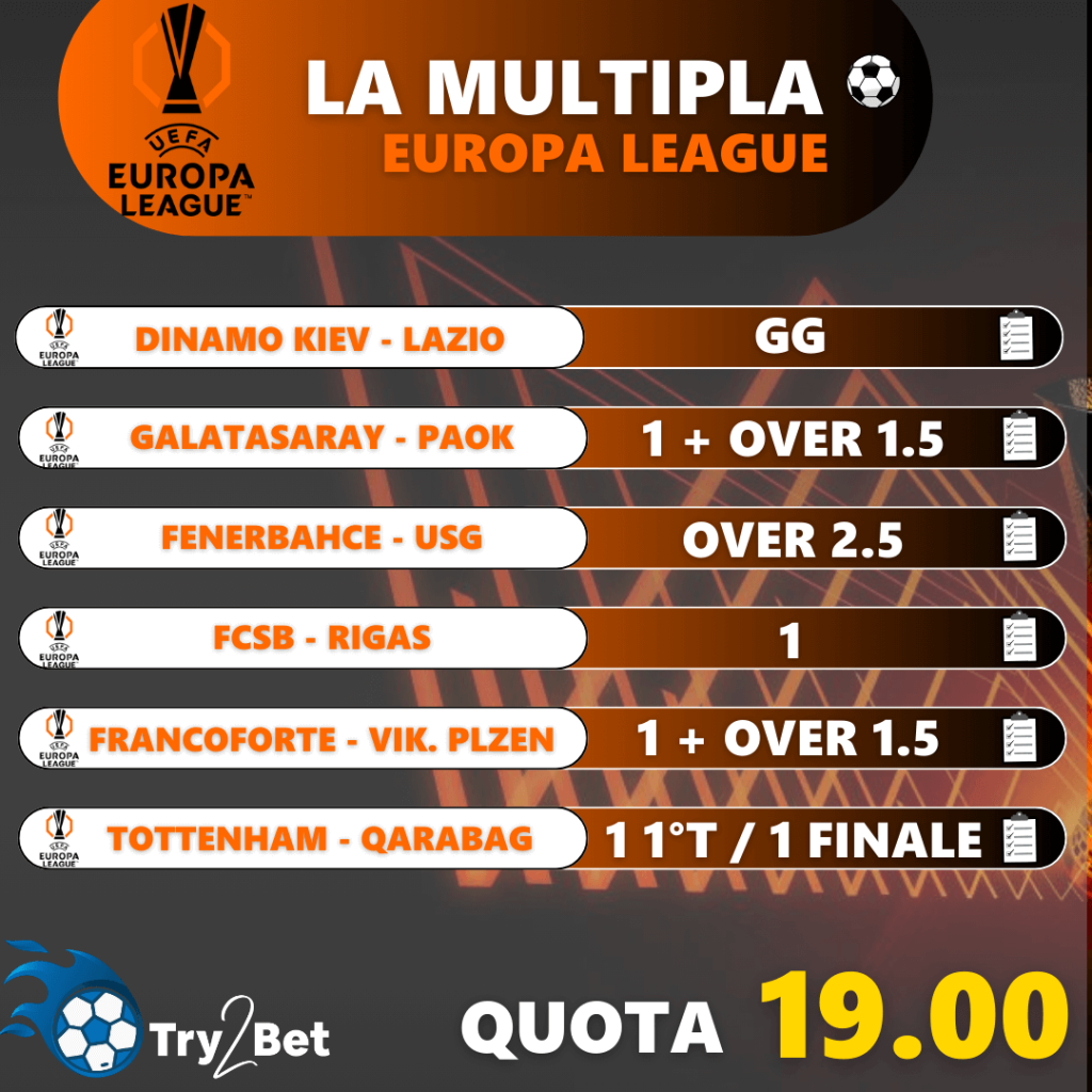 multipla europa league 25/26 settembre 2024