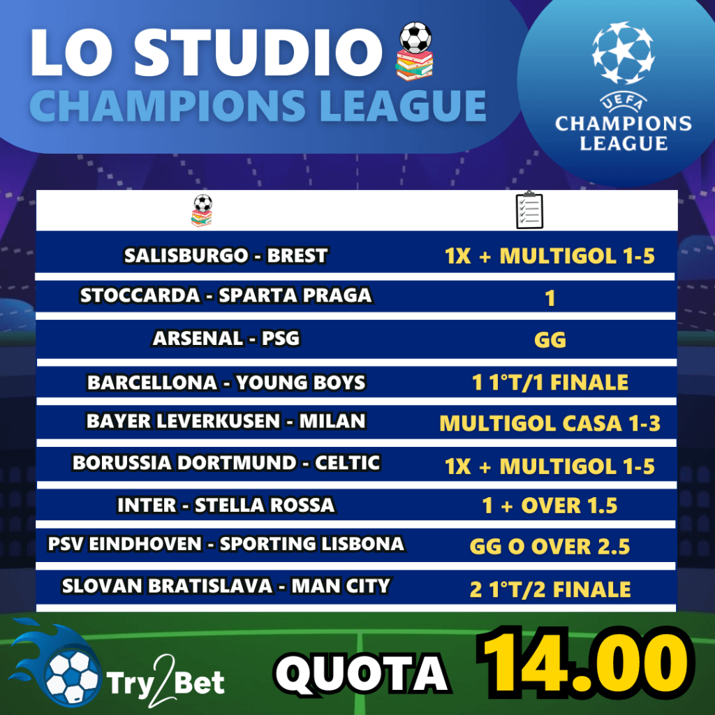 studio champions league 1 ottobre 